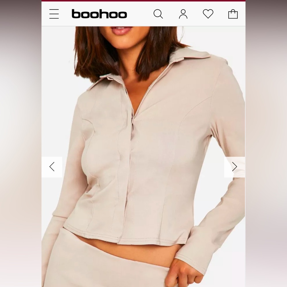 NWT BOOHOO SUPER STRETCH FITTED SHIRT SIZE 4